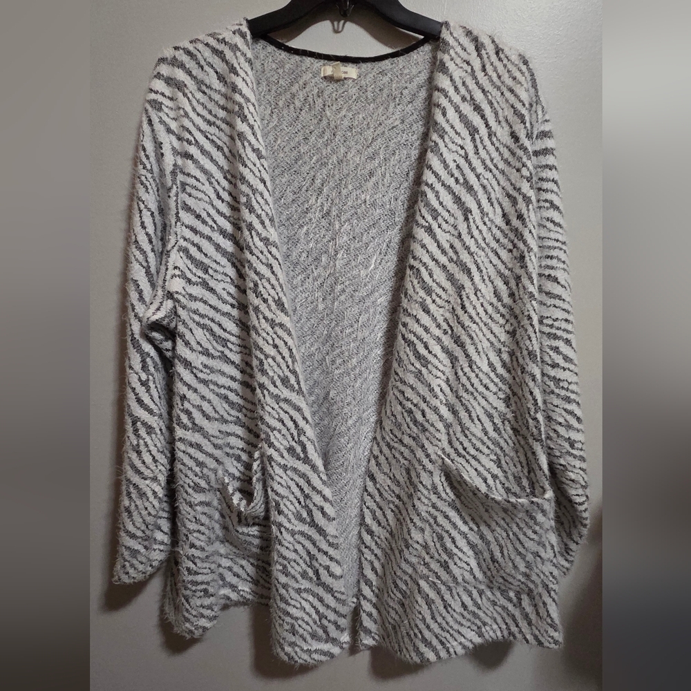 Maurices Black and White Zebra Cardigan